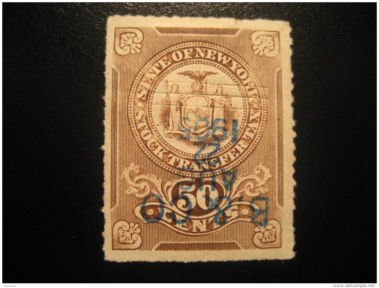 NEW YORK 1905 Stock Transfer Tax 50 Cents. Revenue Fiscal Tax Postage Due Official USA - Steuermarken