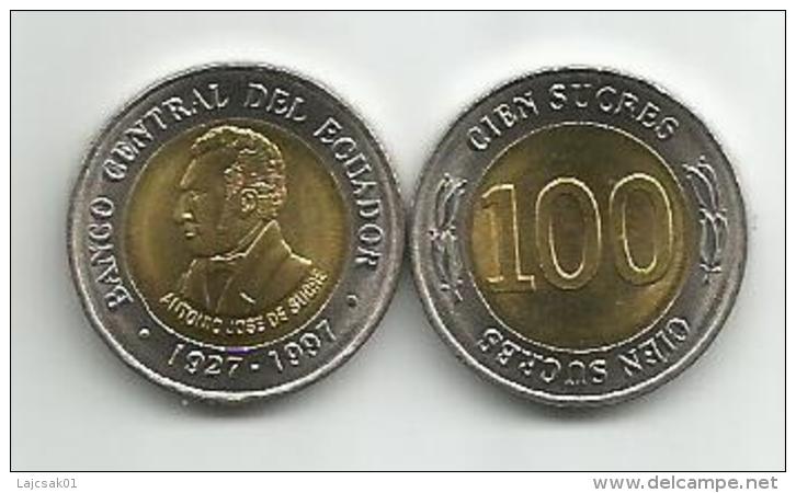 Ecuador 100 Sucres 1997. UNC Bimetallic - Equateur