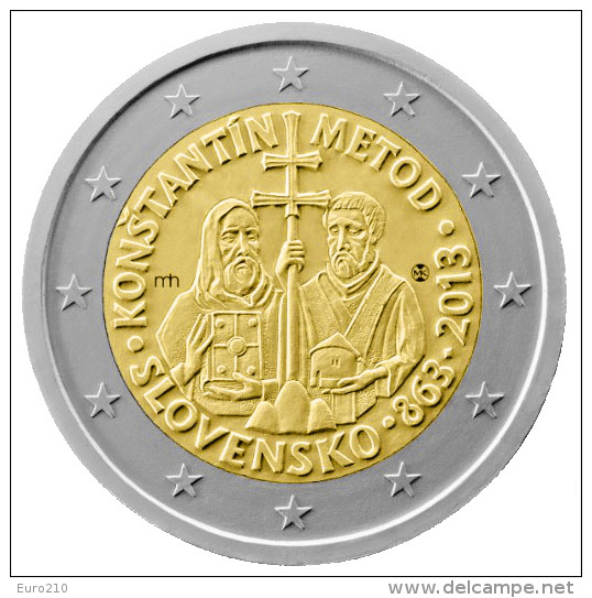 SLOWAKEI 2 Euro 2013 "Konstantin Und Method" Aus Rolle - Slovakia