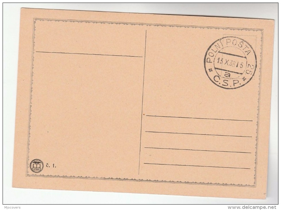 1938 CZECHOSLOVAKIA POLNI POSTA Pmk COVER (card) Stamps - Covers & Documents