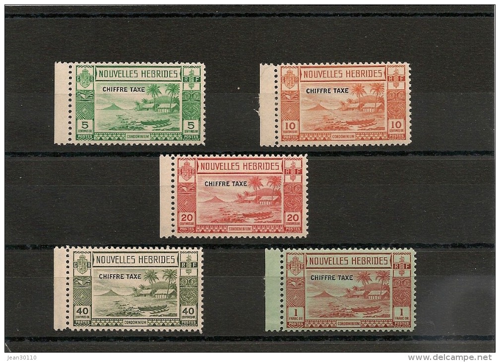 NOUVELLES HEBRIDES TAXE Année 1938 N°Y/T : 11/15** Côte : 80 € - Postage Due