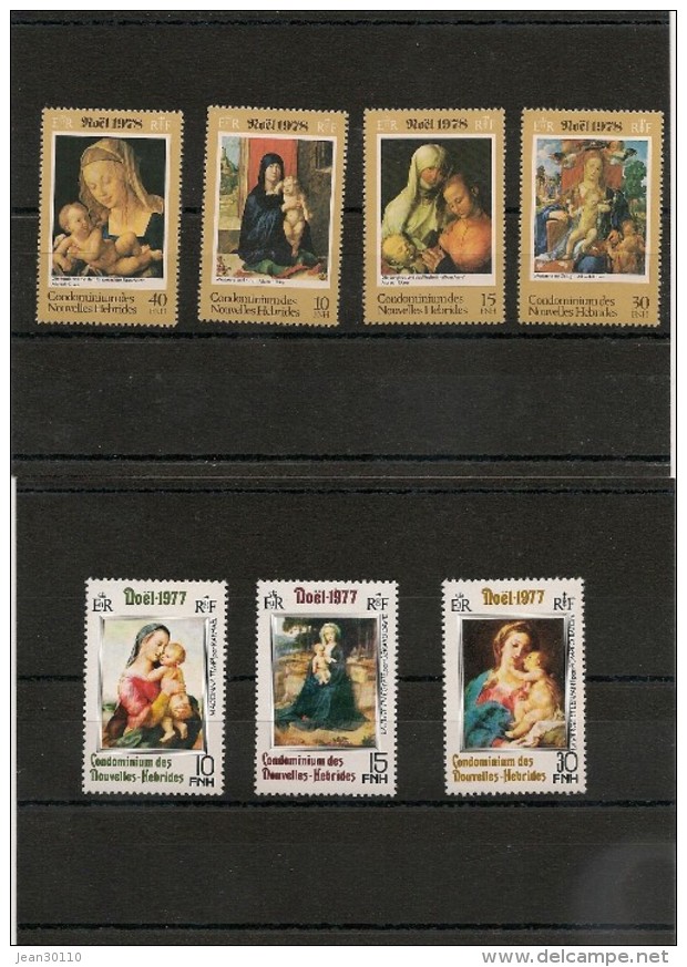 NOUVELLES HEBRIDES NOEL Années 1978/79 N°Y/T : 521/23**-541/44** - Used Stamps