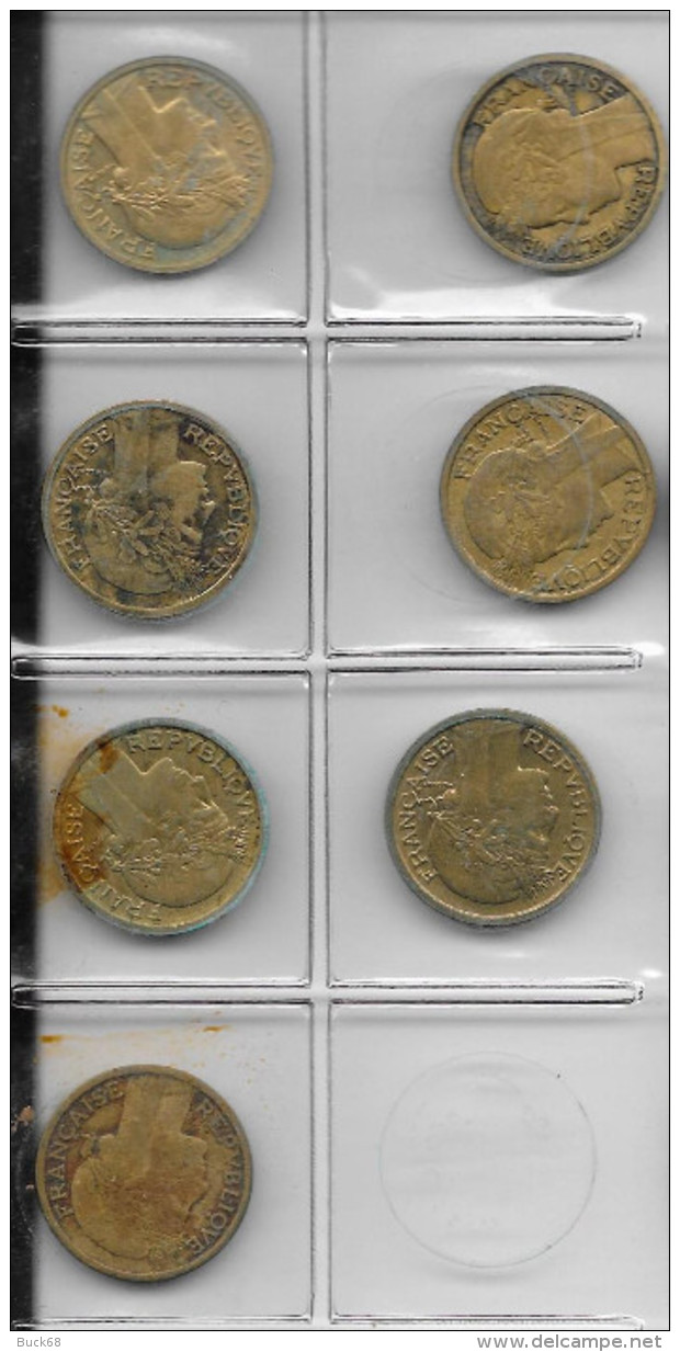 FRANCE 1933-1944 Morlon 1F Lot De 7 Pièces De Monnaie / Coin / Münze Bronze [J04a] - Collections