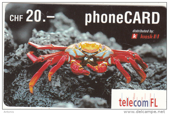 LIECHTENSTEIN - Crab, Telecom FL Prepaid Card CHF 20, Exp.date 02/04, Used - Liechtenstein