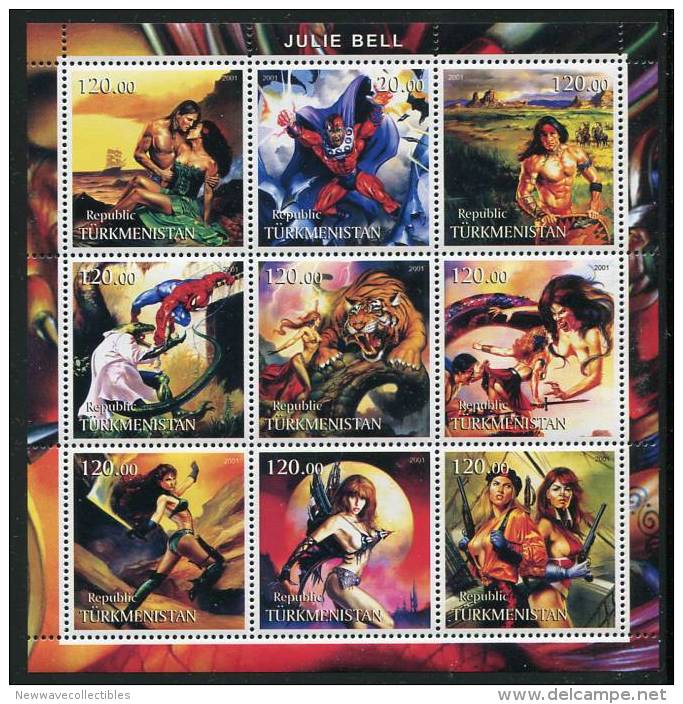 NUDE,ART,FANTASY On PAINTINGS On SHEET STAMPS,MNH,Mint,DA98 - Famous Ladies