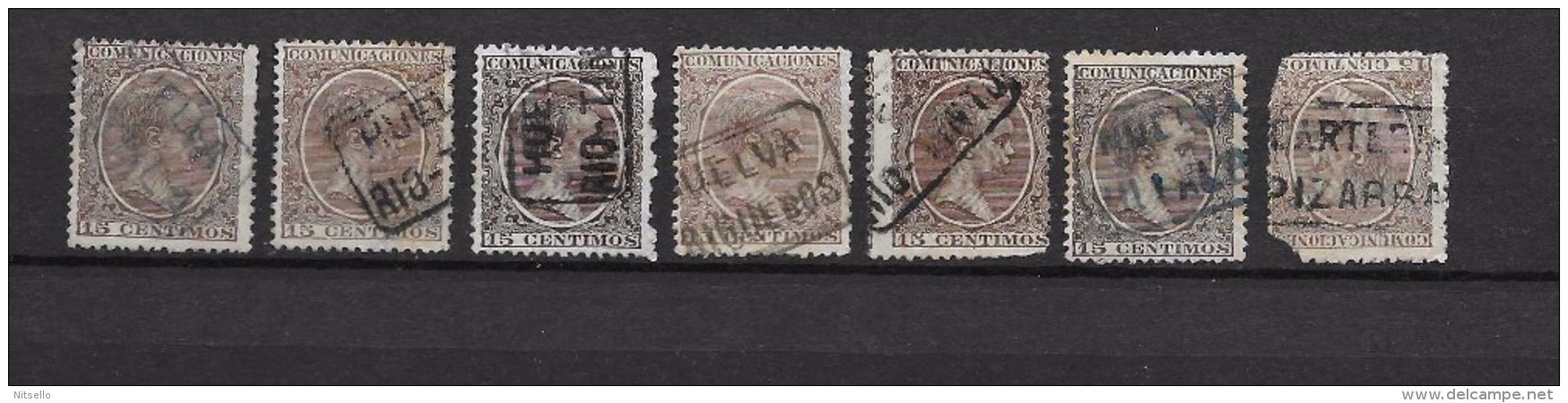 LOTE 2238 B  ///    ESPAÑA  -  ALFONSO XIII  VARIOS MATASELLOS DE CARTERIAS  ¡¡¡ LIQUIDATION - JE LIQUIDE - ANGEBOT !!! - Usados