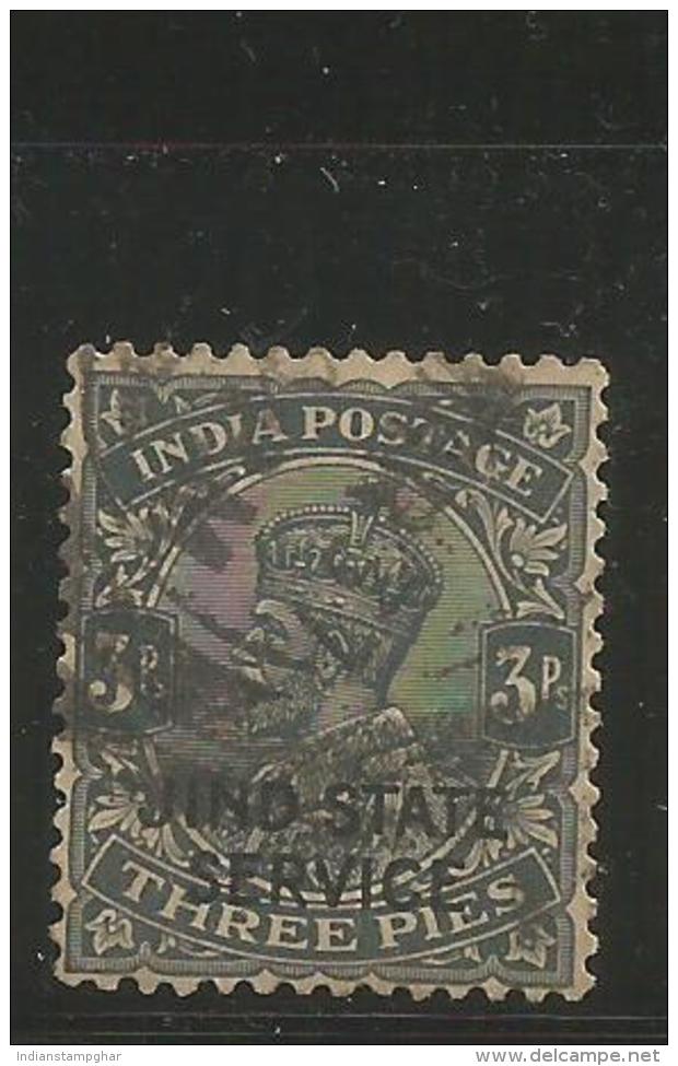 Jhind,Jind Princely State Of India, Used, Jind State Service Overprinted KG VI 3Ps, As Per Scan - Jhind