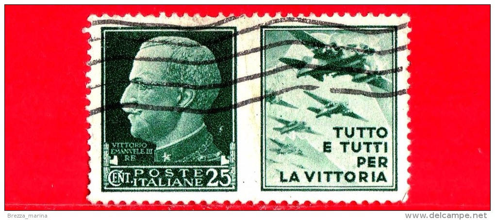 ITALIA - REGNO - Usato - 1942 - Propaganda Di Guerra - Tutto E Tutti Per La Vittoria - 25 C. - War Propaganda