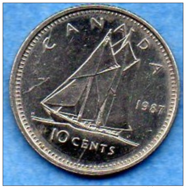CANADA  10  Cents 1987  KM# 77.2 - Canada