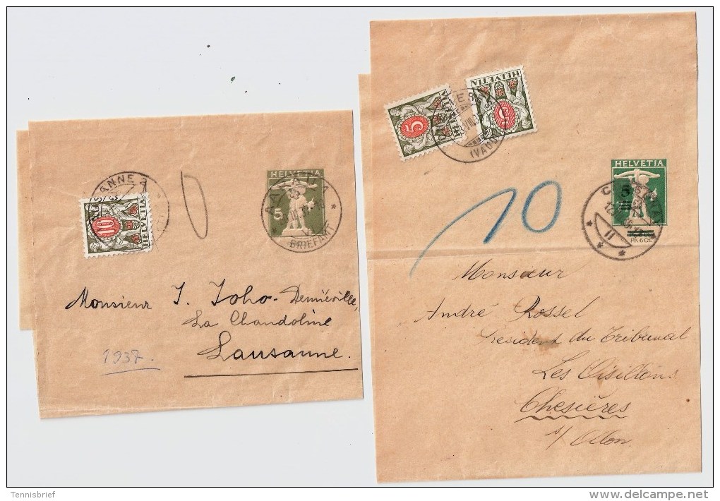 1935, 2 Streifbänder, Porto!  , #3061 - Ganzsachen