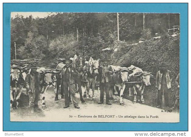 CPA 50 - Un Attelage Dans La Forêt Transport Du Bois - Boeufs - Environs De BELFORT 90 - Sonstige & Ohne Zuordnung