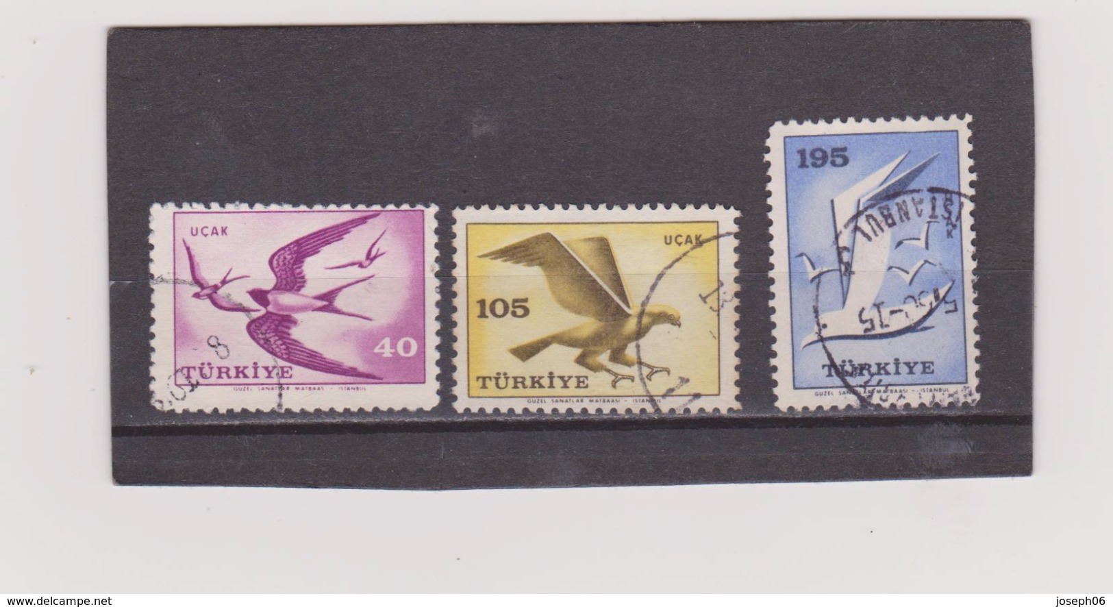 TURQUIE   1959  Poste Aérienne  Y.T. N° 39  à  46  Incomplet   Oblitéré - Airmail