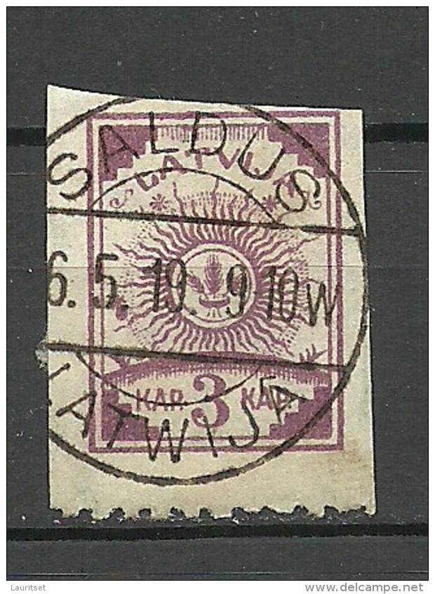 LETTLAND Latvia 1919 Michel 15 Perforated 9 3/4 At Bottom O Nice Cancel SALDUS - Letonia