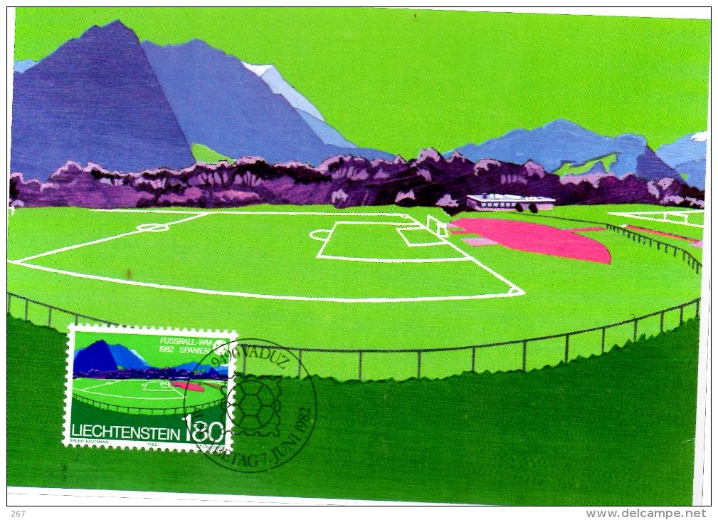 LIECHTENSTEIN  Carte Maxi   Cup 1982 Football Soccer Fussball - 1982 – Espagne