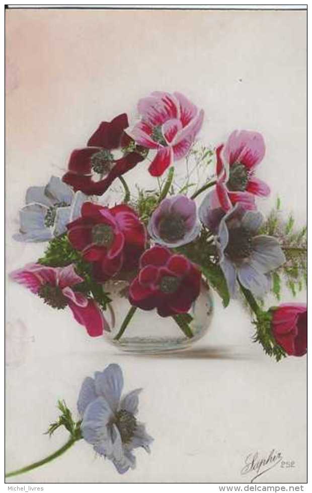 Fleurs - Pavots Dans Un Vase - Saphir 252 - Circulé - TBE - Fleurs