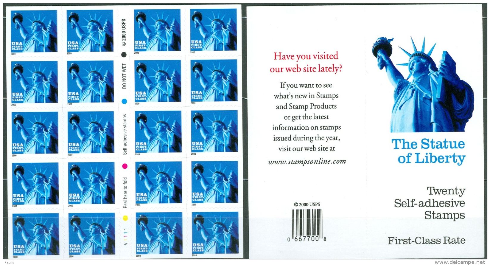 USA 2000 Statue Of Liberty Self Adesive Booklet Type A MNH** - Lot. A394 - 3. 1981-...