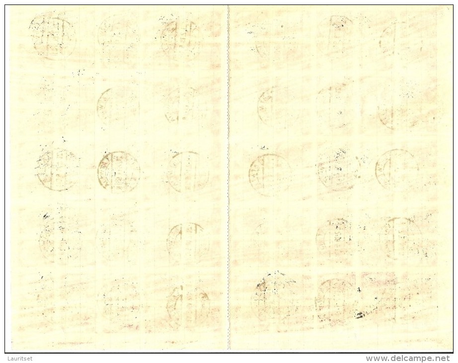 LETTLAND Latvia 1919 Michel 3 Complete Sheet Of 100 O Leepaja 21.02.1919 - Lettland