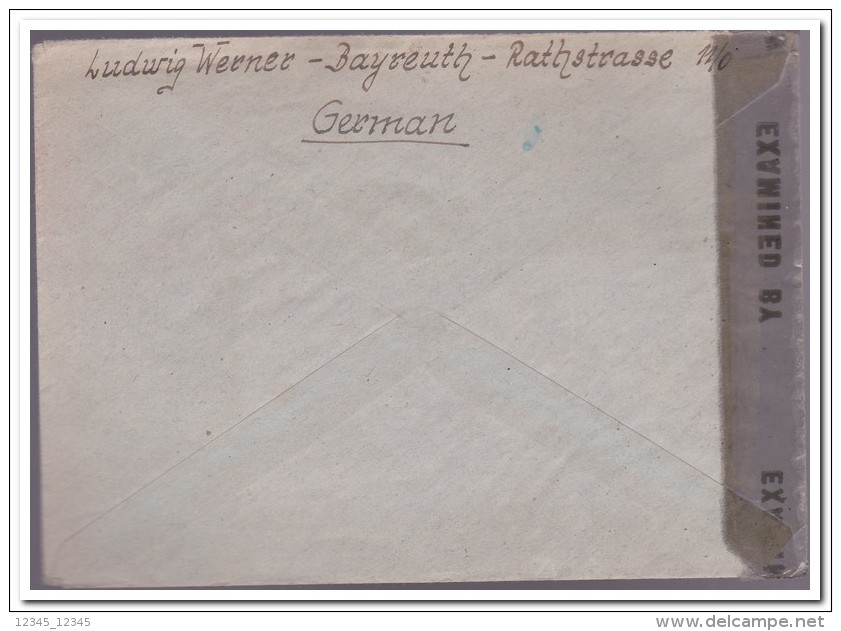 Bayreuth, Roter Ellipsenstempel Und Stempel Military Censorship Civil Mails - Andere & Zonder Classificatie