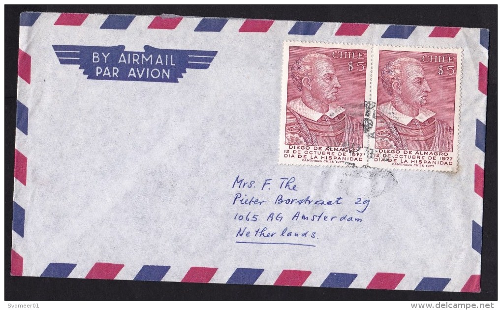 Chile: Airmail Cover To Netherlands, 1978, 2 Stamps, Diego De Almagro (traces Of Use) - Chili