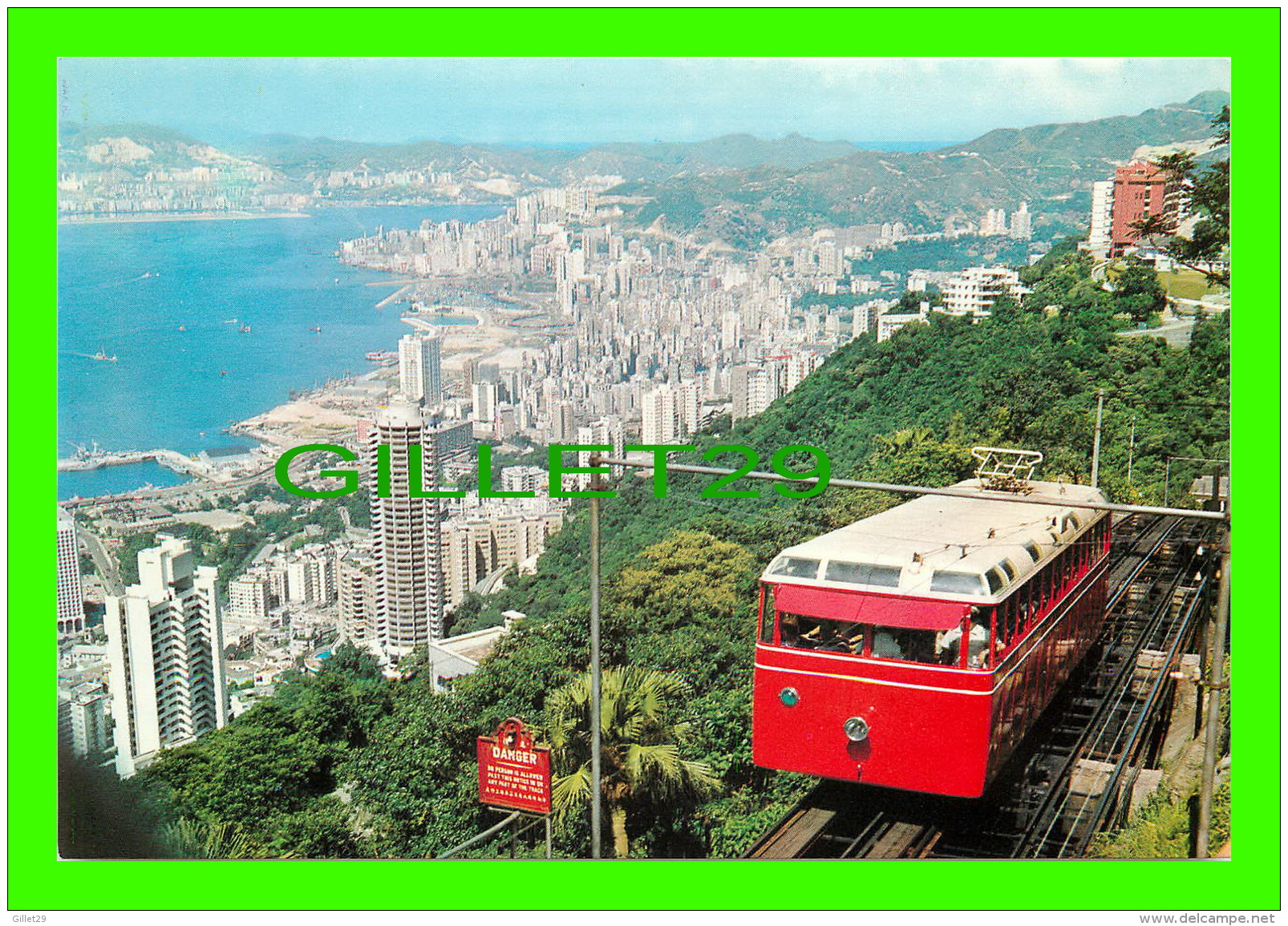 HONG KONG, CHINE - THE HONG KONG PEAK TRAMWAY -  ANIMATED - PUB. BY NATIONAL CO - - Chine (Hong Kong)