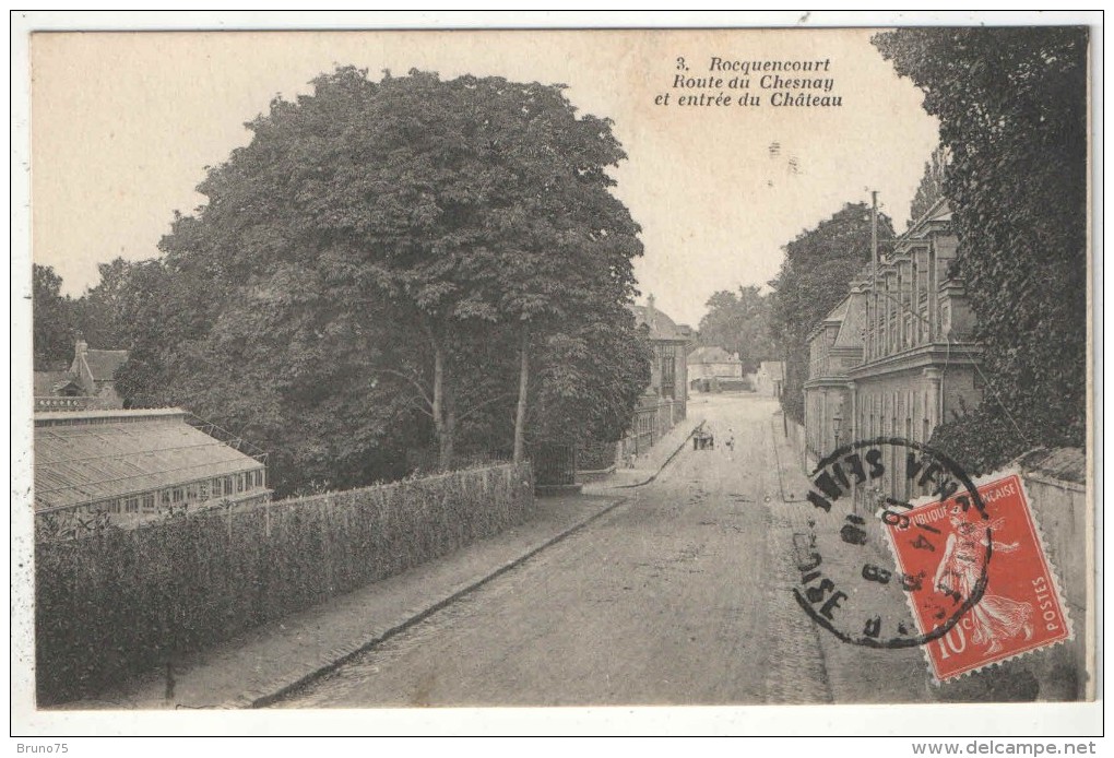 78 - ROCQUENCOURT - Route Du Chesnay Et Entrée Du Château - Rocquencourt