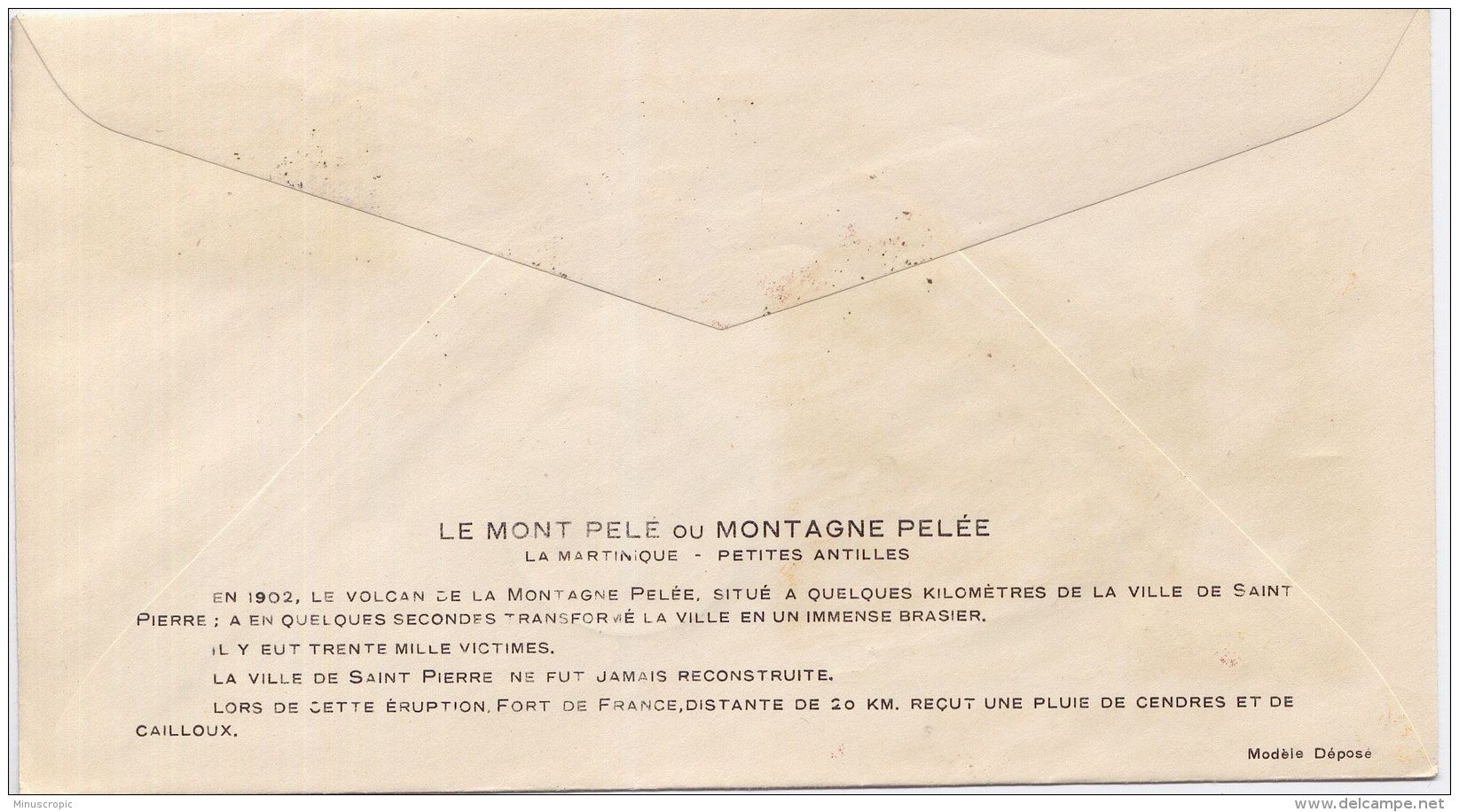 Enveloppe FDC  - La Martinique - Le Mont Pelé - Salon De L'Enfance - Paris - 01/11/1955 - 1950-1959