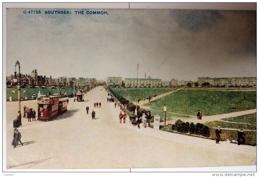 Carte Postale Southsea The Common, Animée Avec Tram .Photocrom London And Tunbridge Wells - Portsmouth