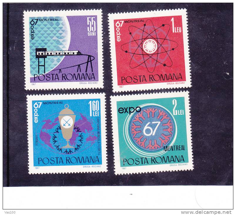 ESCRIME,FENCING,EXPO´67 ,1967,Yv.2541-44,Mi.2635-38, ** MNH,ROUMANIE. - Unused Stamps