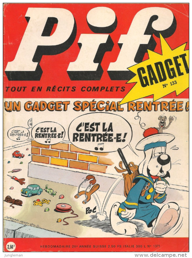 Pif Gadget N° 133 De Sept 1971 - Avec Gai-Luron, Horace, Couik, Nestor, Pifou, Rahan, Léo, Les As,Teddy Ted. Revue En BE - Pif & Hercule