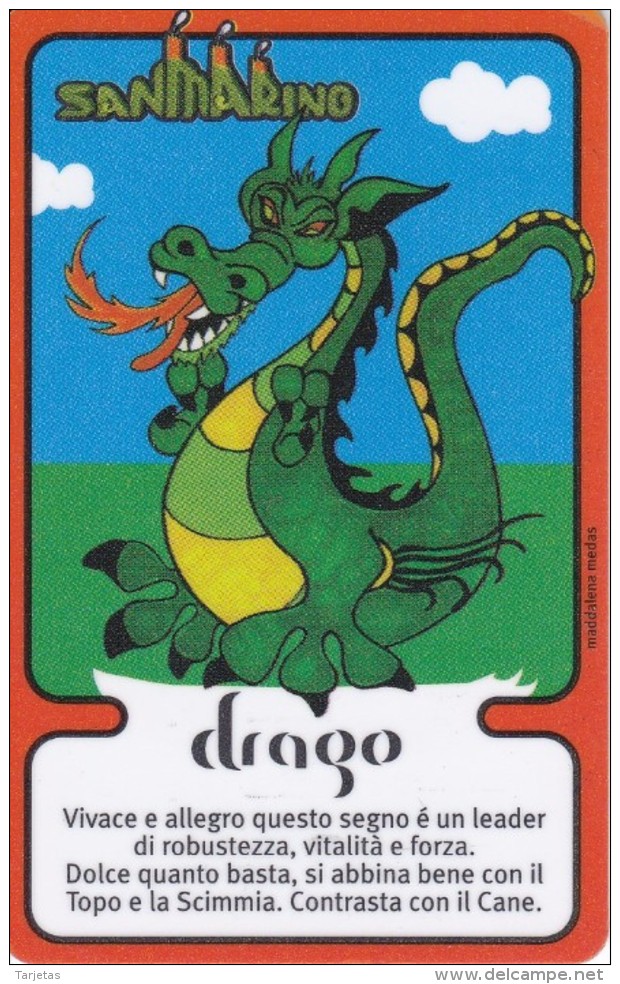 DUMMY - TARJETA DE SAN MARINO DEL HOROSCOPO DEL DRAGON SIN CHIP (RARA) - San Marino