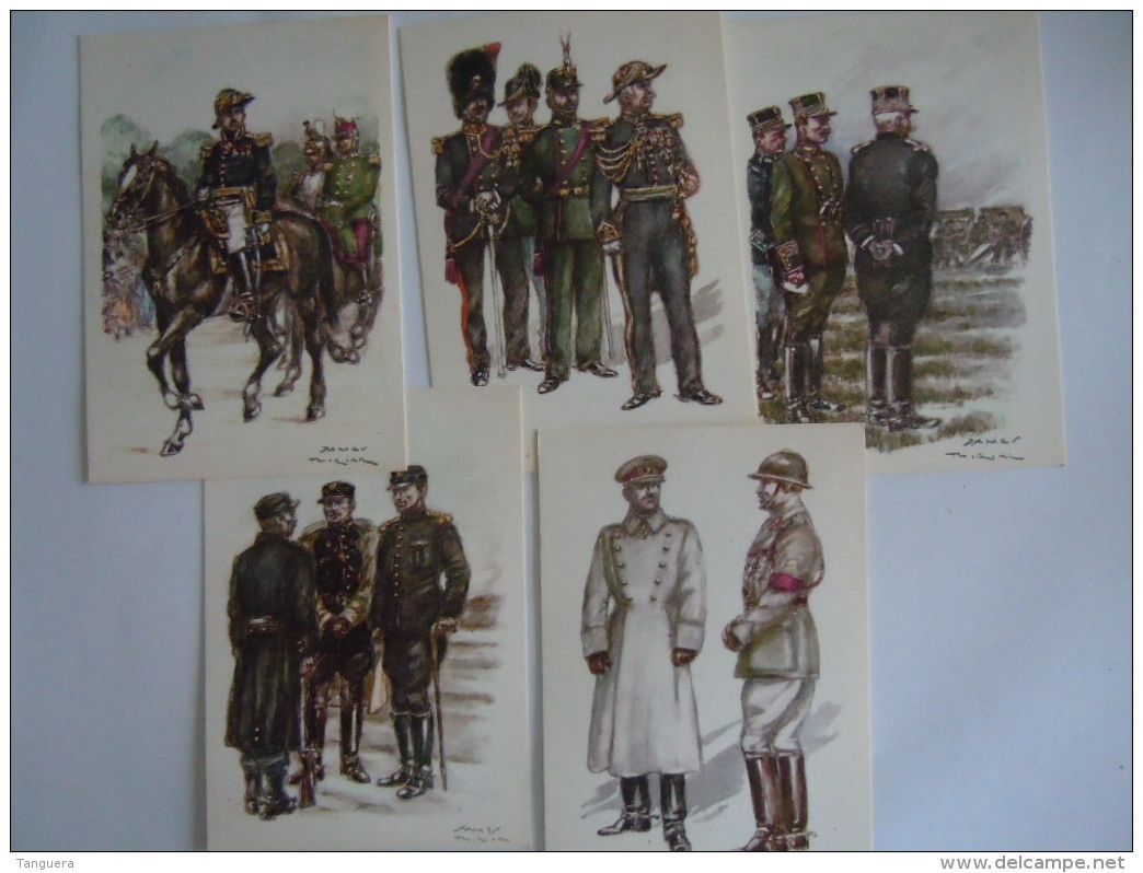 Historia Uniformes Belges Belgische Uniformen 5 Cp Chromo Série Etat-Major Stafkorps 1 - Artis Historia