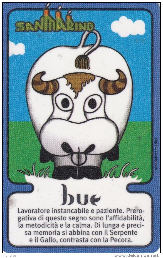 DUMMY - TARJETA DE SAN MARINO DEL HOROSCOPO DEL BUEY SIN CHIP (RARA) COW - San Marino