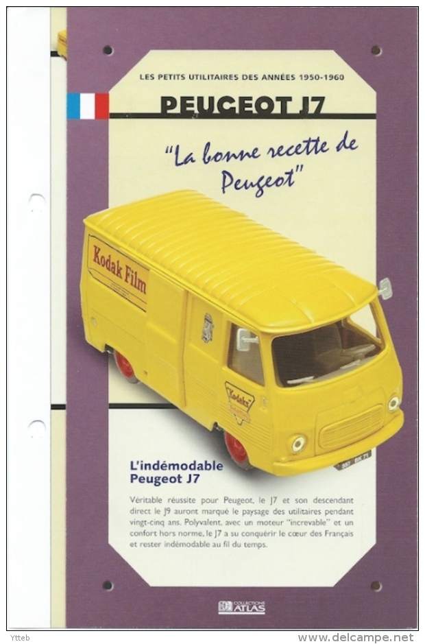 Modèle Réduit Métal + Fiche Technique - PEUGEOT J7 - Eligor - 1/43 - Publicité KODAK - Eligor