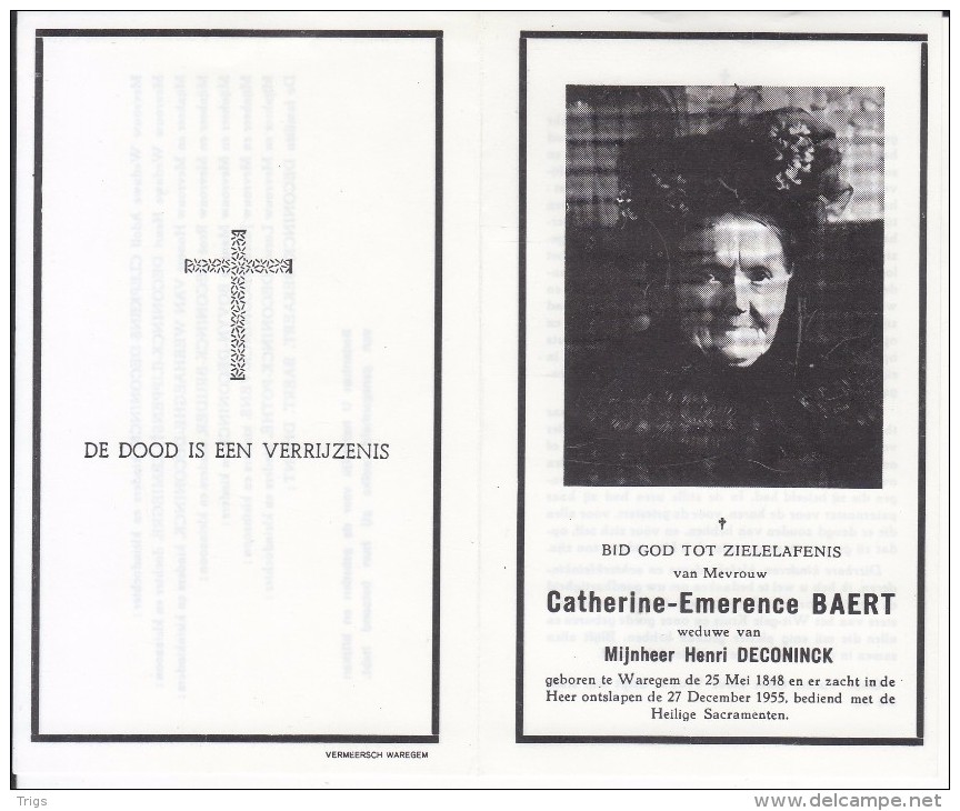 Catherine Emerence Baert (1848-1955) ~ 107 Jaar - Devotion Images