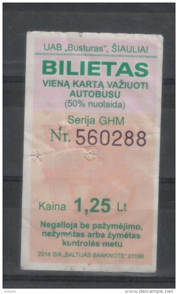 Lithuania Siauliai Bus Ticket One-way Ticket 2014 - Europa