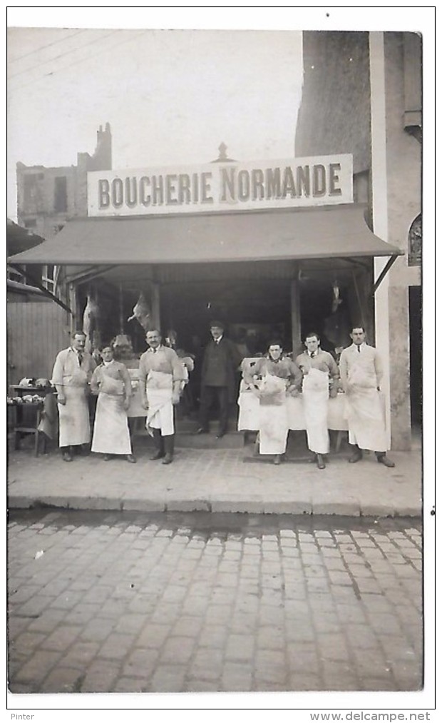 Devanture De MAGASIN - BOUCHERIE NORMANDE -  CARTE PHOTO Non Située - Magasins