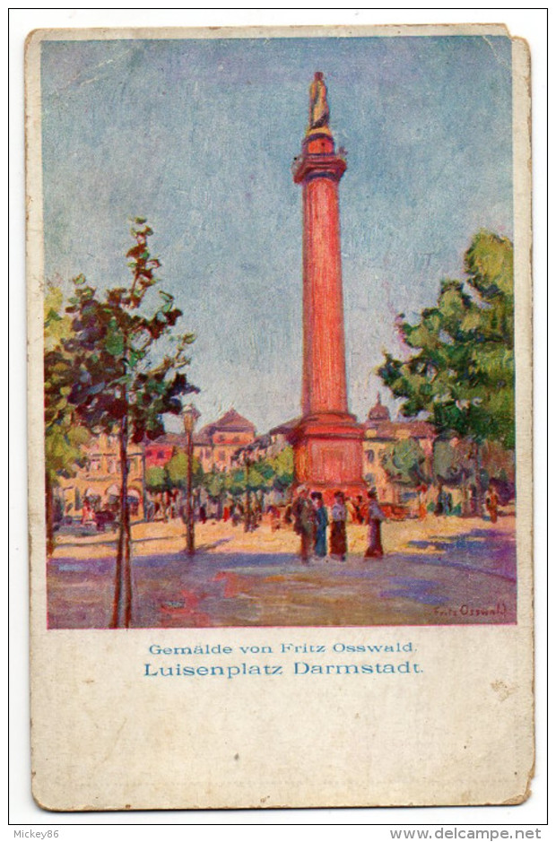 Allemagne - DARMSTADT--1914--Luisenplatz--Gemalde Von Fritz OSSWALD-- N°4 éd Dr Trenkler é Co--pas Courante - Darmstadt
