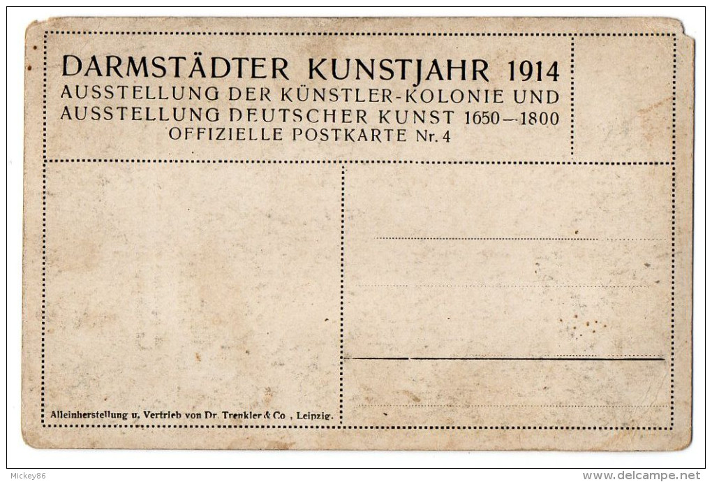 Allemagne - DARMSTADT--1914--Luisenplatz--Gemalde Von Fritz OSSWALD-- N°4 éd Dr Trenkler é Co--pas Courante - Darmstadt