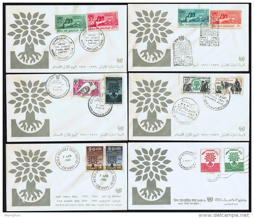 1960 Année Mondiale Du Réfugié  14 FDC De Pays Différents  - Voir Liste Et Scans - Joint Issues