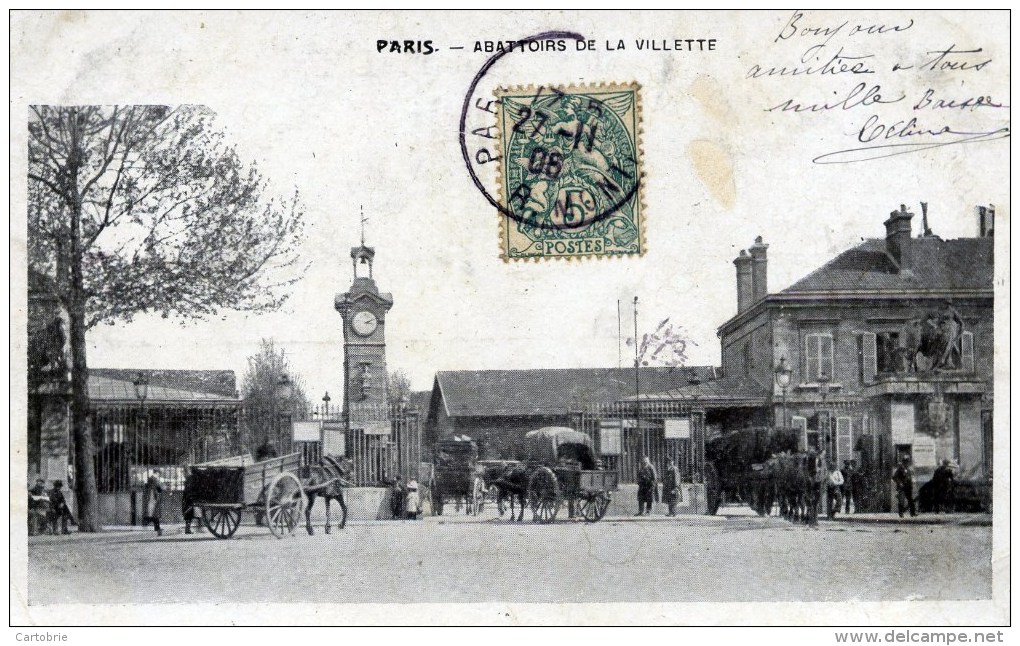 75 PARIS Abattoirs De La Villette TRES Animée Carte Précurseur - Arrondissement: 19