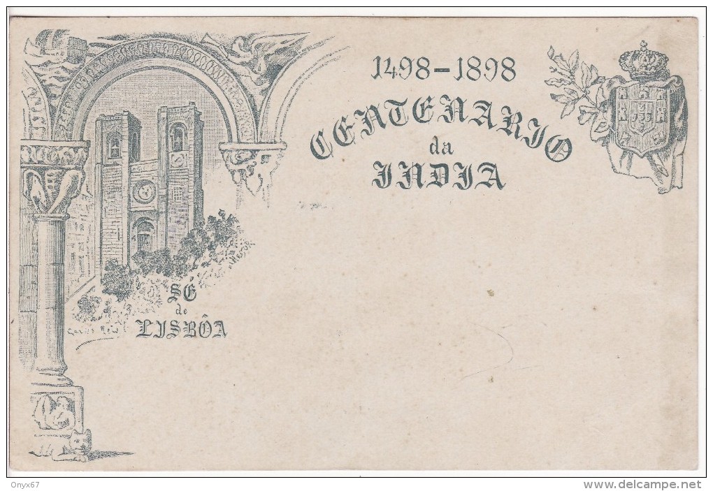 LISBOA (Portugal) CARTE ENTIER POSTAL ILLUSTREE (AU DOS) DU CENTENARIO DA INDIA-Stamp 20 Reis- 1898 - Enteros Postales