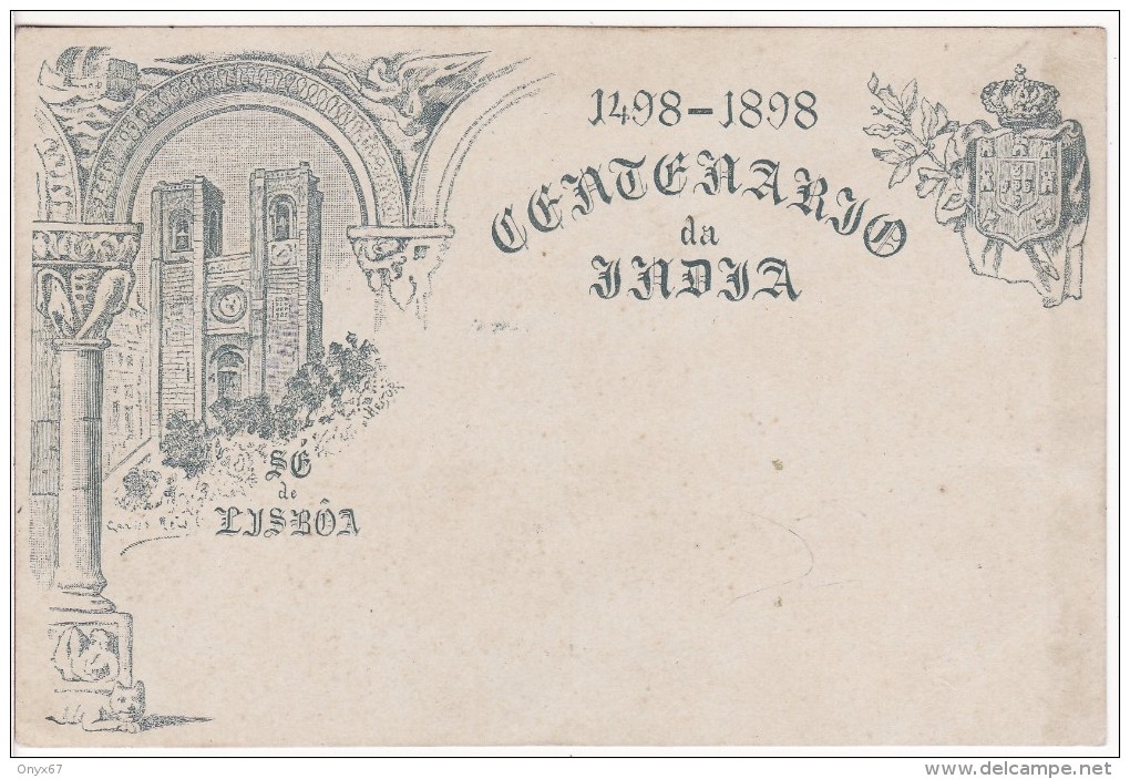 LISBOA (Portugal) CARTE ENTIER POSTAL ILLUSTREE (AU DOS) DU CENTENARIO DA INDIA-Stamp 20 Reis- 1898 - Postwaardestukken