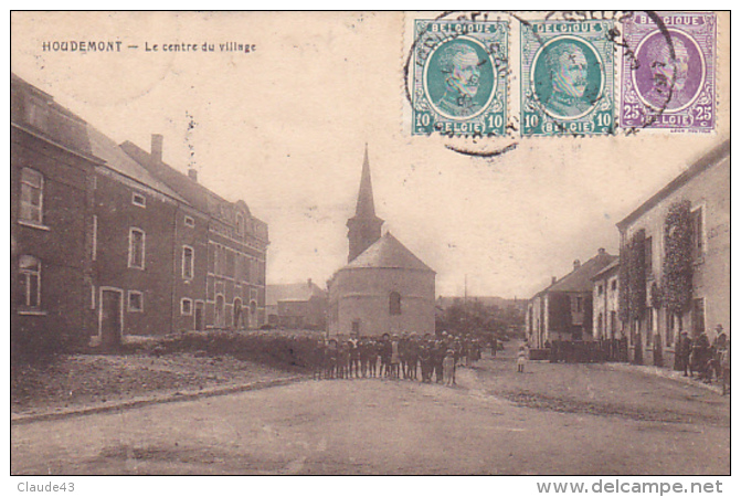 Houdemont   Le Centre Du Village   Animé Circulé En 1925 - Habay