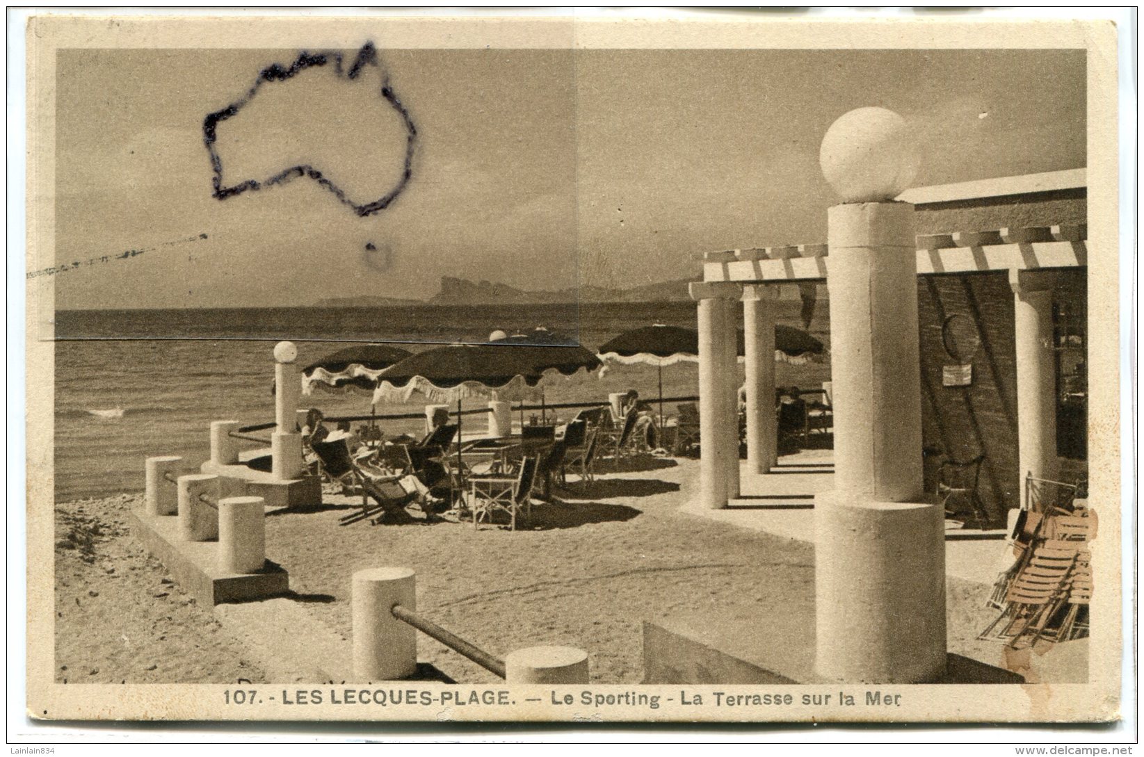 - LES LECQUES PLAGE - ( Var ), Le Sporting La Terrasse Sur La Mer, Animation, Peu Courante, écrite, TBE, Scans. - - Les Lecques