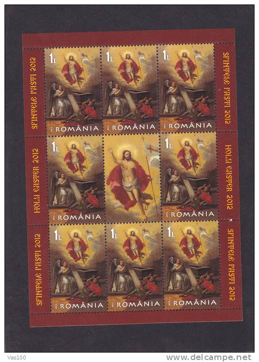 EASTER,PAQUES,PASTI,2012 MINISHEET MNH,ROMANIA. - Easter