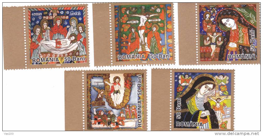 Easter Paques, 2006 MNH ** Stamps Full Set + Margin,Romania,extra Price Face Value!. - Pâques