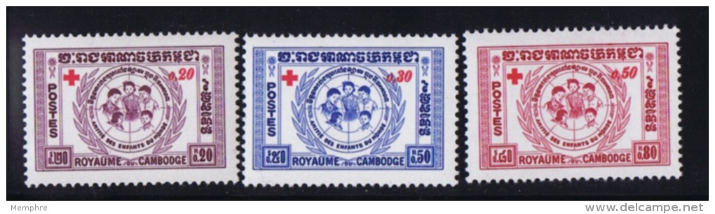 1959  Enfants Du Monde  Timbres Avec Surtaxe Croix-Rouge   Série Complète ** - Cambodge