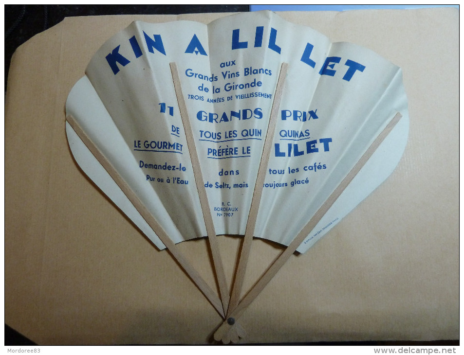 EVENTAIL PUBLICITAIRE KINA LILLET QUINQUINAS        TDA102 - Fans