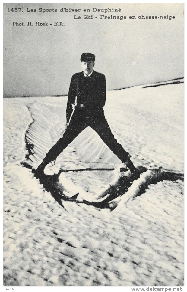 Les Sports D'hiver En Dauphiné - Le Ski - Freinage En Chasse-neige - Photo H. Hock - Carte E.R. Non Circulée - Sports D'hiver