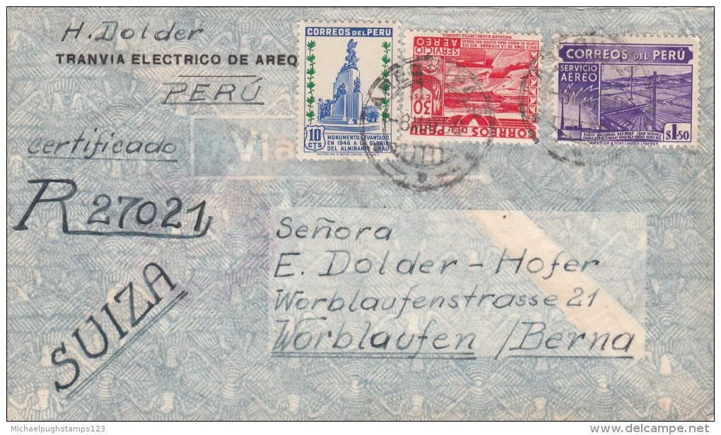 Peru / Airmail / Switzerland - Pérou
